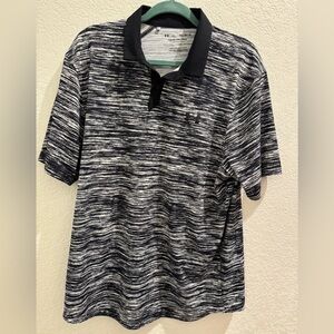 Under Armour Black and white Monochrome Pattern  ISO chill Polo golf shirt